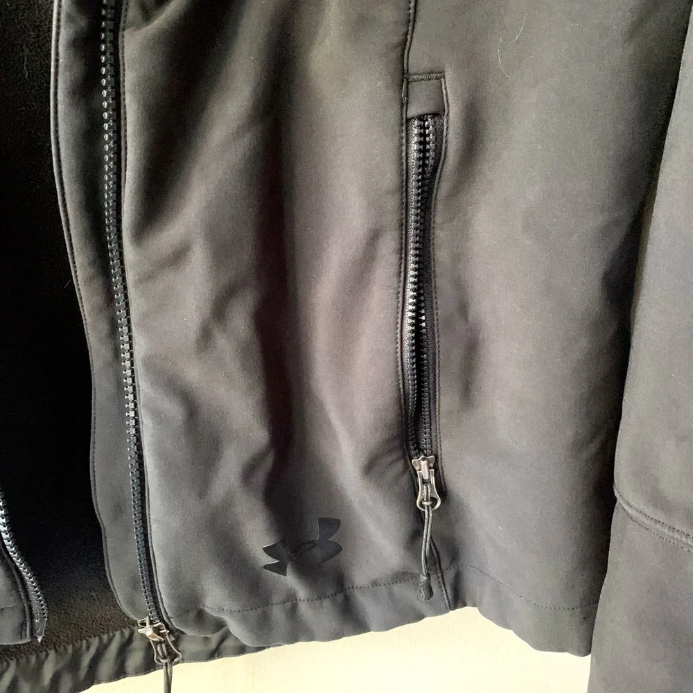 Black Under Armour Storm Jacket with Lime Green Lining Size Medium - Picture 5 of 7